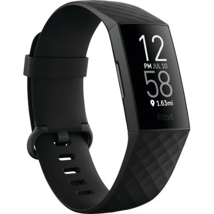 Fitbit Charge 4 Advanced Fitness Tracker - 35mm - Black Plastic Case with Black Elastomer Classic Band - Large Size by Fitbit - Image 2