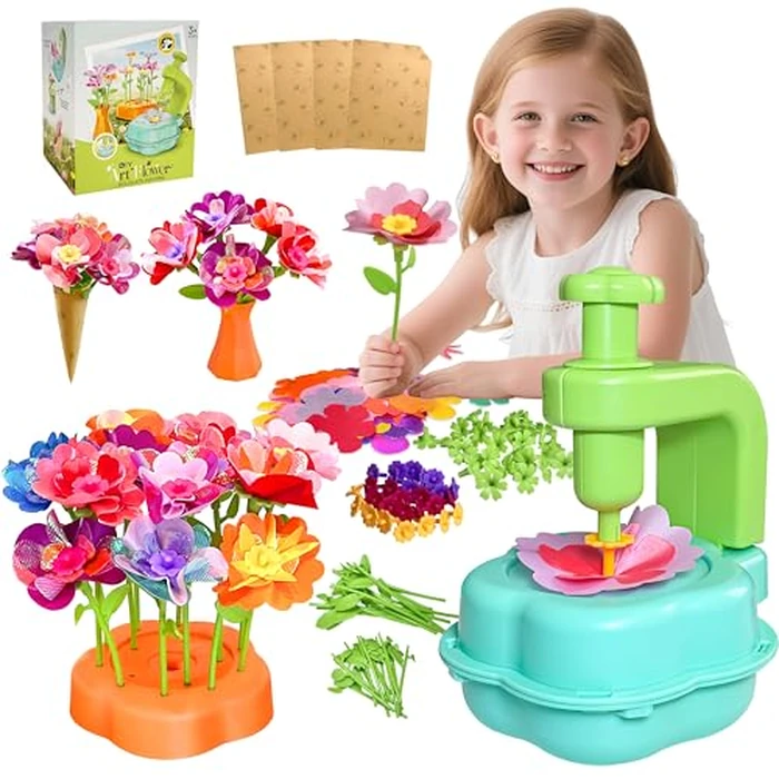 Alutaba DIY Fabric Flower Bouquets Toys for Girls, Arts and Crafts for Kids Age 5-8, Craft Kits Flowers Marking Toy for 3+ Year Old Girl, STEM Toys for 4 5 6 7 8 Year Toddlers Girls Birthday Game by Alutaba - Used - Very Good condition - CA$13.74
