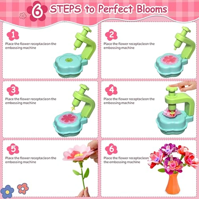 Alutaba DIY Fabric Flower Bouquets Toys for Girls, Arts and Crafts for Kids Age 5-8, Craft Kits Flowers Marking Toy for 3+ Year Old Girl, STEM Toys for 4 5 6 7 8 Year Toddlers Girls Birthday Game by Alutaba - Image 7