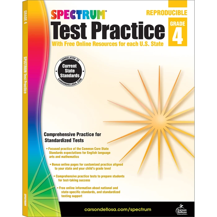 Spectrum Test Practice 4th Grade Workbooks, Math, Language Arts, Reading Comprehension, Grammar, Spelling, Vocabulary, and Writing Practice, Classroom or Homeschool Curriculum (Volume 64) by Spectrum - Image 1