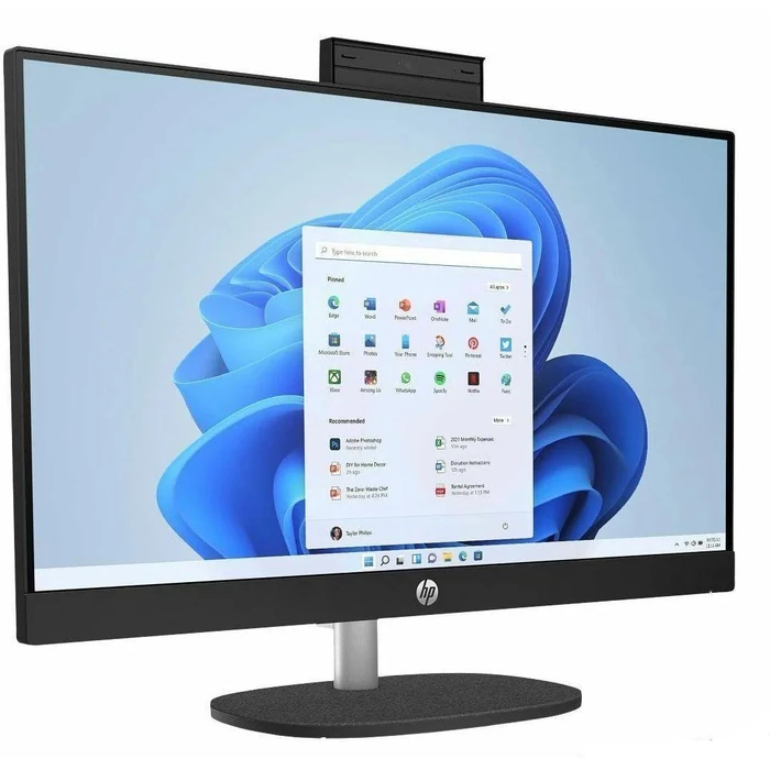 HP 24-cr0000a AIO Desktop PC 23.8" - AMD Ryzen 5 7520U 2.8GHz - 256GB - Black - 8GB RAM - 23.8 Inch by HP - Image 3
