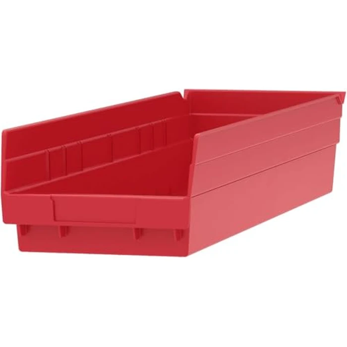 Akro-Mils 30164 24-Inch by 6-Inch by 4-Inch Plastic Nesting Shelf Bin Box, Red, Case of 6 by Akro-Mils - Image 6