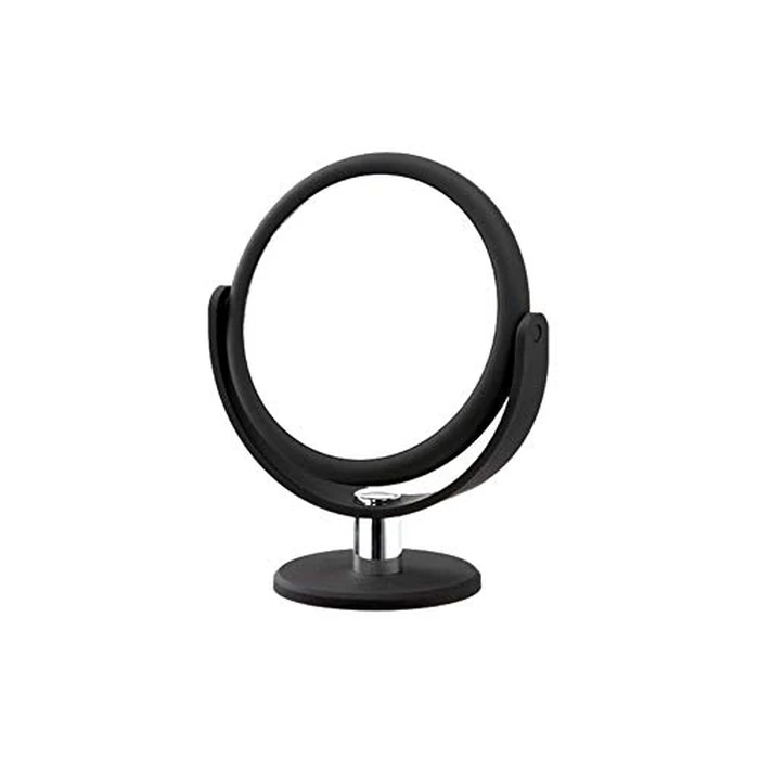 Danielle Creations 6.75-Inch Portable Two-Sided Vanity Round Vanity Makeup Mirror, No-Slip Soft Touch with 360 Rotation, 12x Magnification, Midnight Matte Black by DC DANIELLE - Used - Like New condition - US$14.90