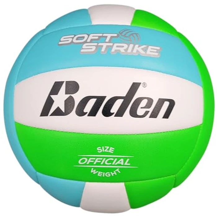Baden | Soft Strike | Cushioned Synthetic Leather Recreational Volleyball | Indoor/Outdoor for Beginners & Youth | Official Size | Blue/Green/White by Baden - Used - Very Good condition - US$14.39