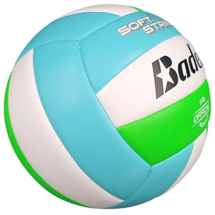 Baden | Soft Strike | Cushioned Synthetic Leather Recreational Volleyball | Indoor/Outdoor for Beginners & Youth | Official Size | Blue/Green/White by Baden - Image 4
