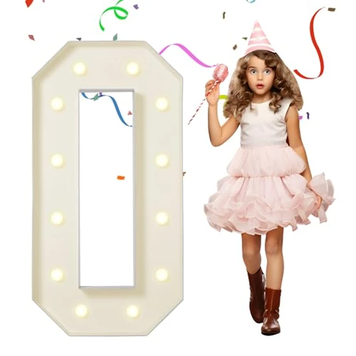 eufony Marquee Letters 4 Feet Tall, 4 FT Marquee Light Up Letters, Giant Light Up Letters 4FT for Birthday Party Baby Shower Gender Reveal Graduation Decorations, Letter O with LED Lights DIY Kit by eufony - Used - Very Good condition