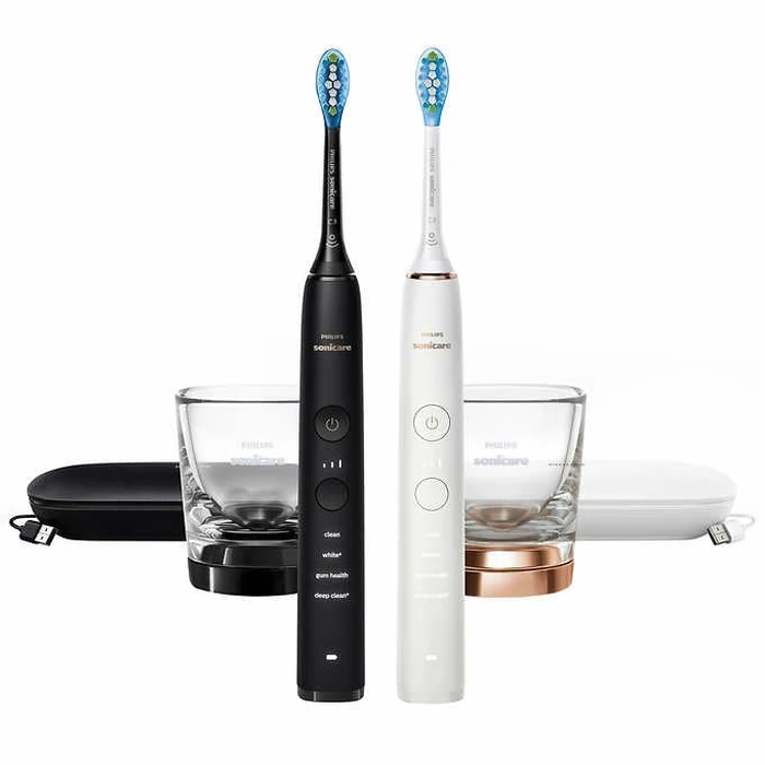 PHILIPS Battery Powered Sonicare Diamond Clean Rechargeable Toothbrush for Complete Oral Care 2-Pack Handles （Black by Philips - Used - Like New condition - US$236.54