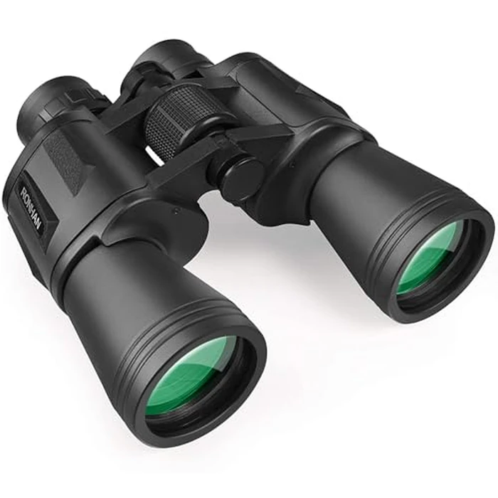 RONHAN 20x50 High Powered Binoculars for Adults, Military Compact HD Professional/Daily Waterproof Binoculars Telescope for Bird Watching Travel Hunting Football Games with Carrying Case&Strap（Black） by RONHAN - Used - Good condition - CA$42.42
