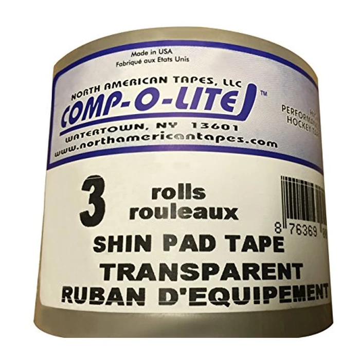 North American Tapes, Comp-O-Lite, Hockey Tape, 3 Rolls Per Pack, Clear Poly Shin Pad, 24MM X 25M Per Roll, Made in USA, Easy Rip & Stretch by Comp-O-Lite - Image 3