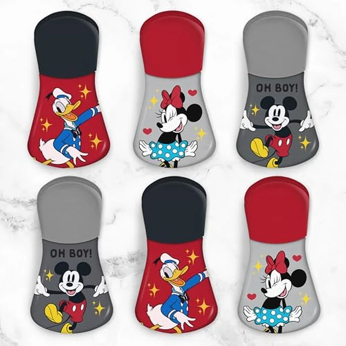 Disney Magnetic Chip Clips - Set of 6 Bag Clips for Food Storage - Mickey, Minnie, Lilo & Stitch, Winnie The Pooh - Durable Airtight Bag Chip Clips for Pantry & Fridge Use by Best Brands - Image 7