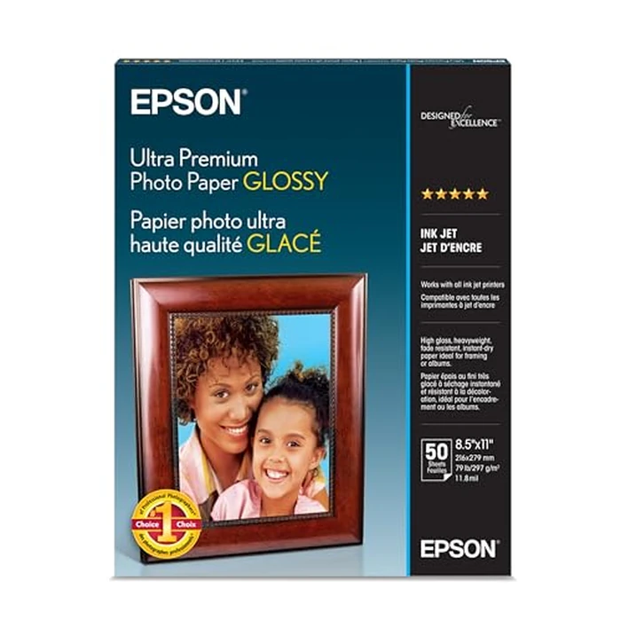 Epson Ultra Premium Photo Paper GLOSSY (8.5x11 Inches, 50 Sheets) (S042175),White by Epson - Used - Very Good condition - US$19.13