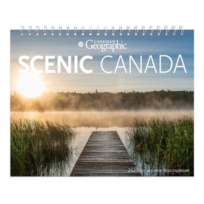 Canadian Geographic Scenic Canada OFFICIAL | 2025 7.5 x 6 Inch Monthly Double-View Easel Desk Calendar | Wyman Publishing | Travel Scenic Outdoor by BrownTrout Publishers Ltd. - Used - Like New condition - CA$1.73