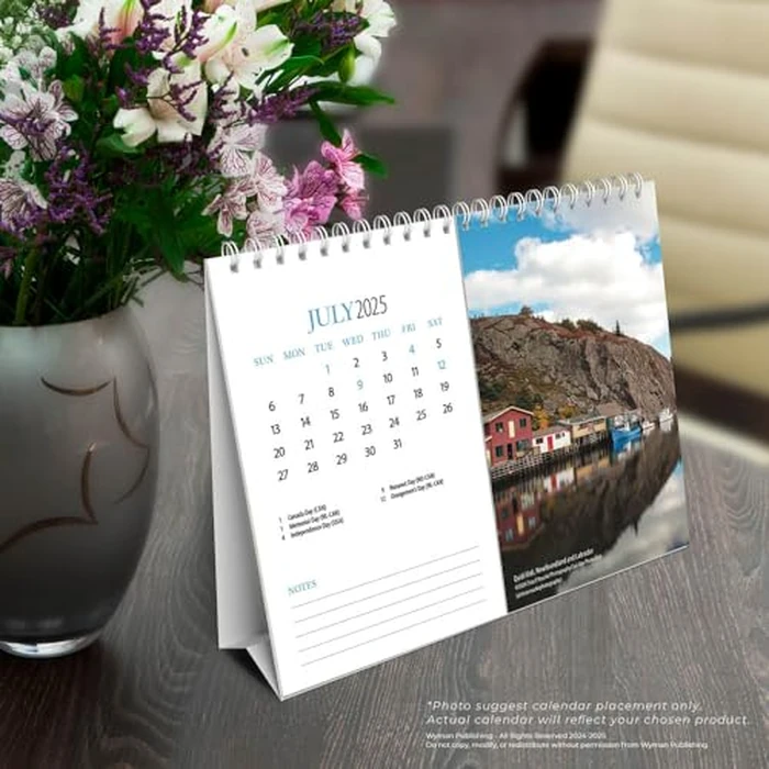 Canadian Geographic Scenic Canada OFFICIAL | 2025 7.5 x 6 Inch Monthly Double-View Easel Desk Calendar | Wyman Publishing | Travel Scenic Outdoor by BrownTrout Publishers Ltd. - Image 2