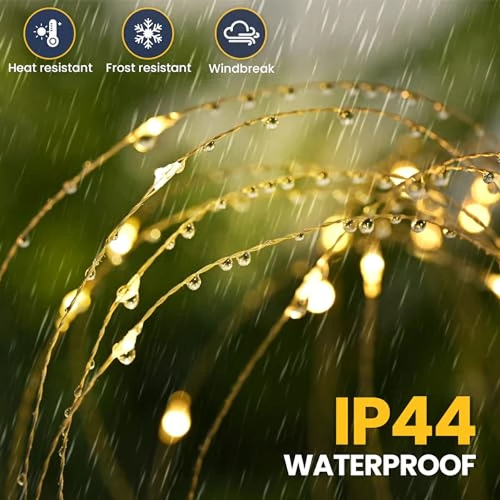 GIGALUMI Garden Decor Outdoor Lights 120LED 2Pack, Solar Garden Lights Outside Fairy Firework Decorative,Solar Powered for Yard Pathway Flowerbed Planter Balcony Patio 4th of July Decor (Warm White by GIGALUMI - Image 8