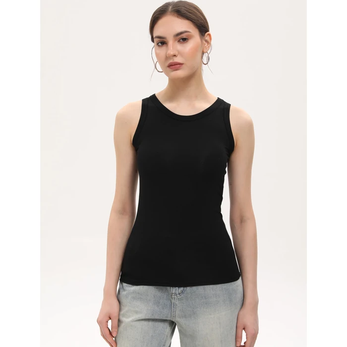 BQTQ 5 Pack Womens Crewneck Tank Tops High Neck Sleeveless Tanks Slim Fit Basic Ladies Undershirts, Black, Gray, White, Coffee, Army Green, S by BQTQ - Image 2