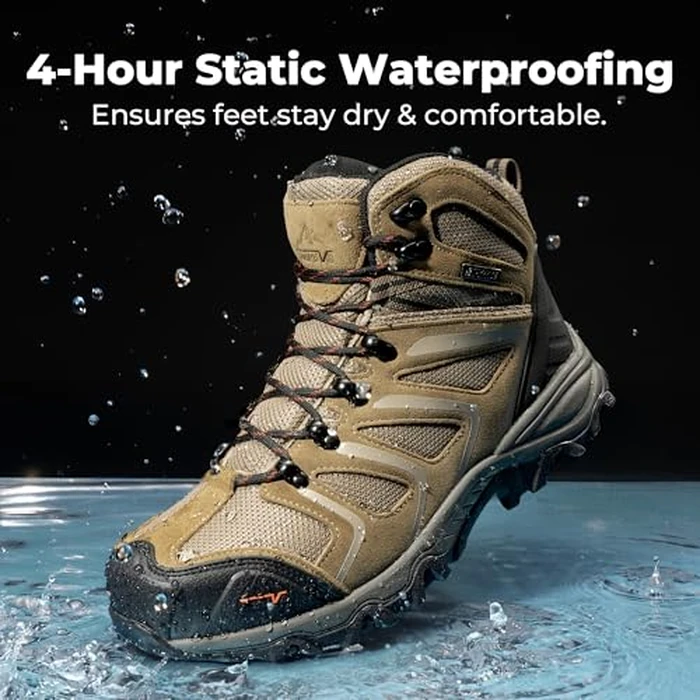 NORTIV 8 Men's Industrial Boots - Classic Comfort,Size 9,Taupe,160448_M-STEEL by NORTIV 8 - Image 4