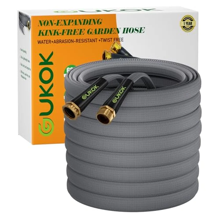 GUKOK Garden Hose 100 FT, Non-Expanding Water Hose, Ultra-Light & Flexible, Burst-Resistant, Kink-Free, High-Pressure Garden Hose All-Weather Use for Lawns, Gardens, and Outdoor Cleaning by GUKOK - Used - Very Good condition - US$47.01