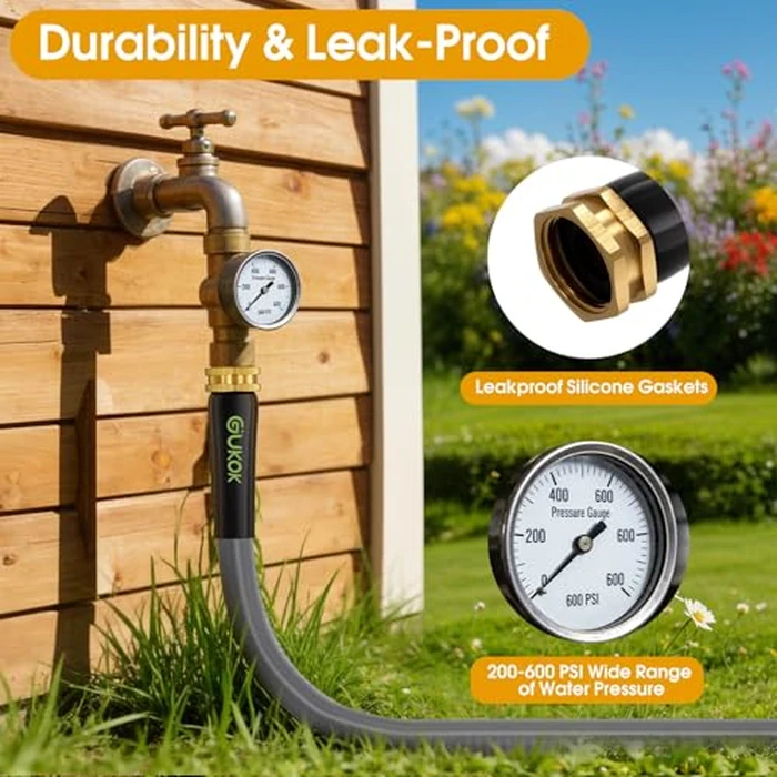 GUKOK Garden Hose 100 FT, Non-Expanding Water Hose, Ultra-Light & Flexible, Burst-Resistant, Kink-Free, High-Pressure Garden Hose All-Weather Use for Lawns, Gardens, and Outdoor Cleaning by GUKOK - Image 5