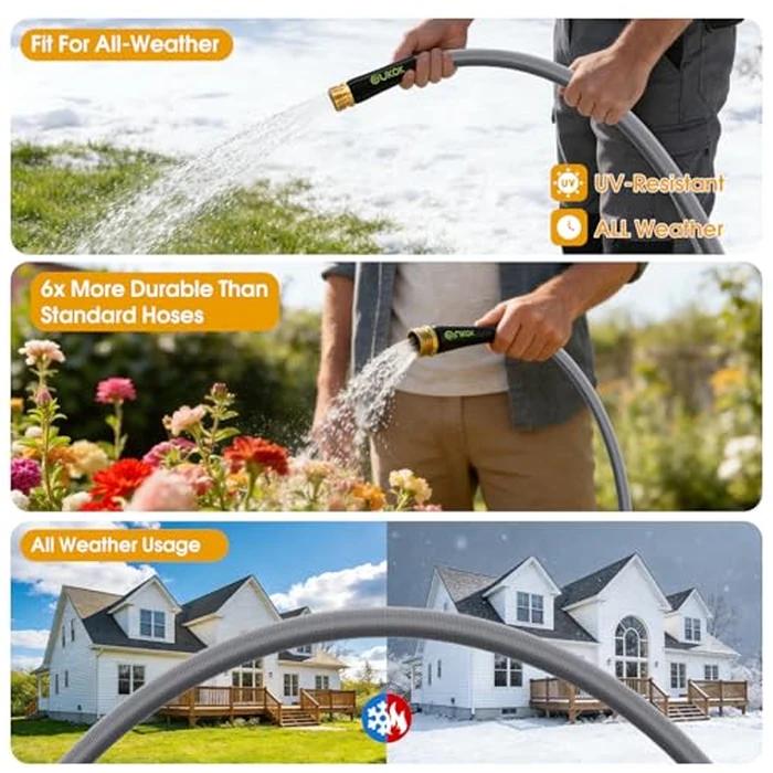 GUKOK Garden Hose 100 FT, Non-Expanding Water Hose, Ultra-Light & Flexible, Burst-Resistant, Kink-Free, High-Pressure Garden Hose All-Weather Use for Lawns, Gardens, and Outdoor Cleaning by GUKOK - Image 6