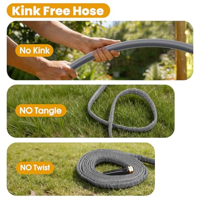 GUKOK Garden Hose 100 FT, Non-Expanding Water Hose, Ultra-Light & Flexible, Burst-Resistant, Kink-Free, High-Pressure Garden Hose All-Weather Use for Lawns, Gardens, and Outdoor Cleaning by GUKOK - Image 7