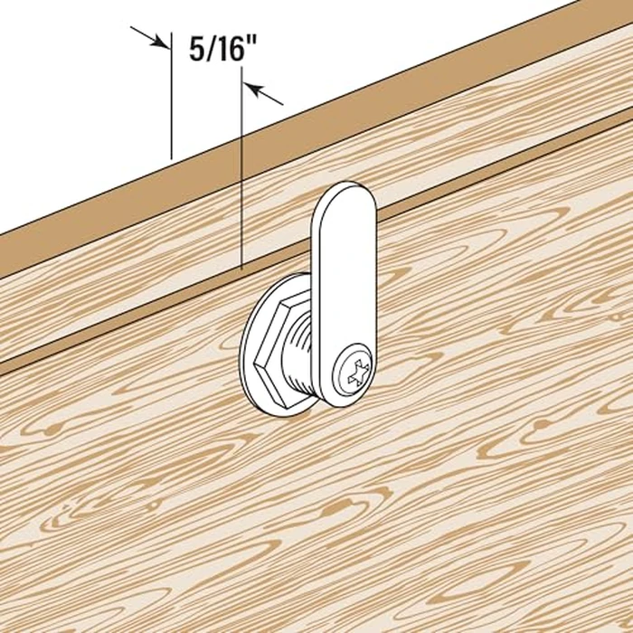 Prime-Line U 9941KA Diecast Keyed Alike Drawer and Cabinet Lock, 3 Cams, Trim Collar, 2 Washers, 2 Keys and Fasteners, 5/8” Length for 5/16” Max Panel Thickness, Stainless Steel (Set of 1) by Defender Security - Image 4