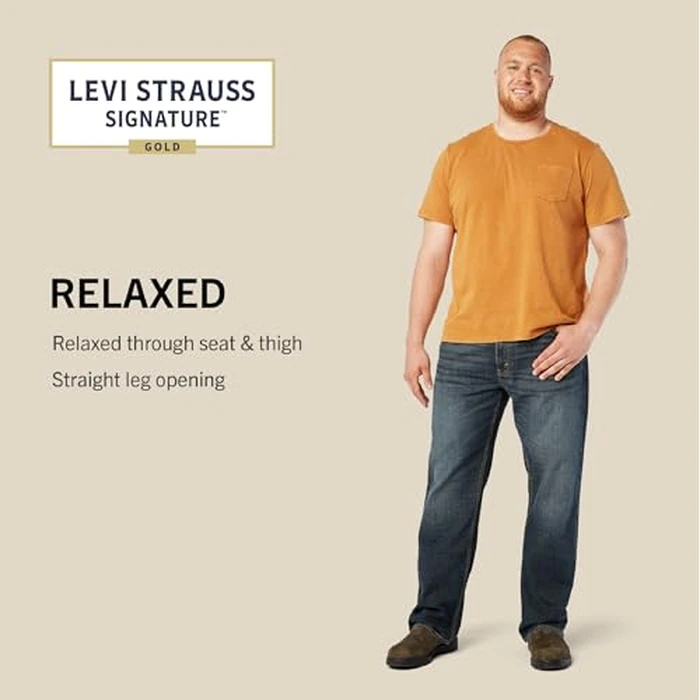 Levi Strauss Signature Gold Men's Big & Tall Relaxed Fit Flex Jeans, Palisade-Stretch Waistband, 50W x 30L by Levi Strauss Signature Gold - Image 3