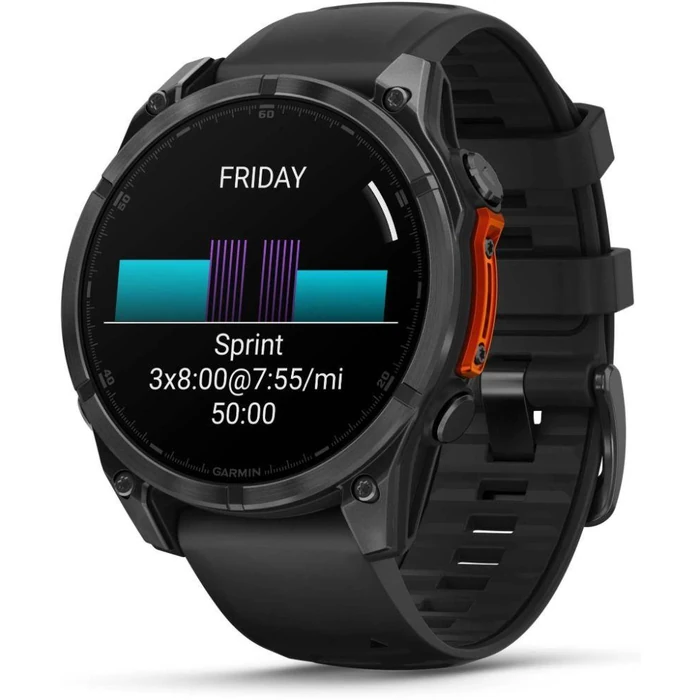 Garmin Fenix 8 Smartwatch - 32GB - 51mm - Slate Gray AMOLED Edition (Polymer) Case with Black Silicone Silicone Band by Garmin - Image 2