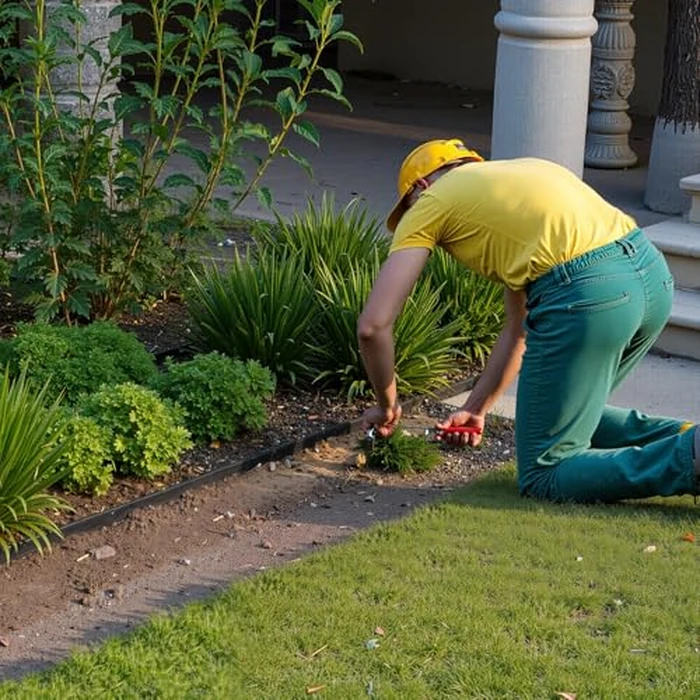 VEVOR Landscape Edging Border, 10Pcs 6 ft x 1.6 in Plastic Garden Edging with 60 Spikes, Sun-Resistant Flowerbed Borders, DIY Layout, No Dig Garden Edger Border Divider for Lawn Edgings for Yard by VEVOR - Image 2