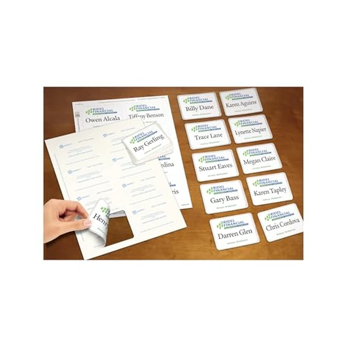 AVERY Flexible Name Badges for Laser and Inkjet Printers, 3-3/8" x 2-1/3", Matte White, Rectangle, 400 Pack (5395) by Avery - Used - Acceptable condition