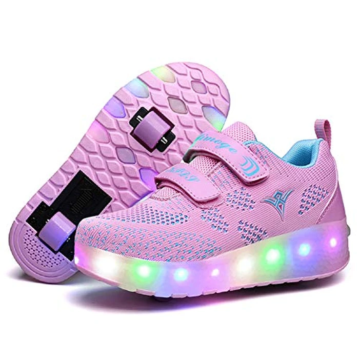 Nsasy Roller Shoes USB Charge Girls Boys Sneakers with Wheels LED Roller Skates Shoes by Nsasy - Image 1