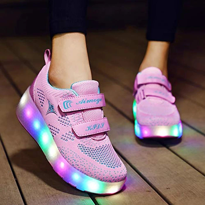 Nsasy Roller Shoes USB Charge Girls Boys Sneakers with Wheels LED Roller Skates Shoes by Nsasy - Image 2
