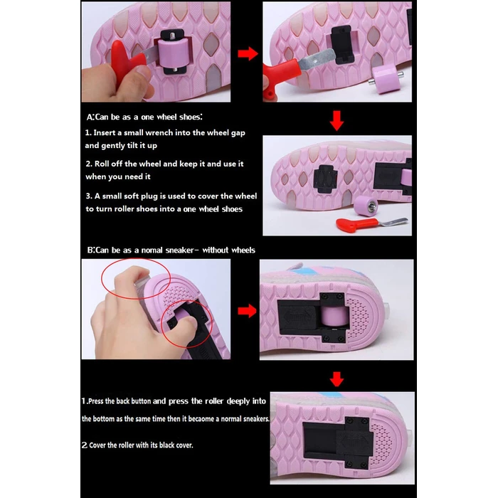 Nsasy Roller Shoes USB Charge Girls Boys Sneakers with Wheels LED Roller Skates Shoes by Nsasy - Image 6