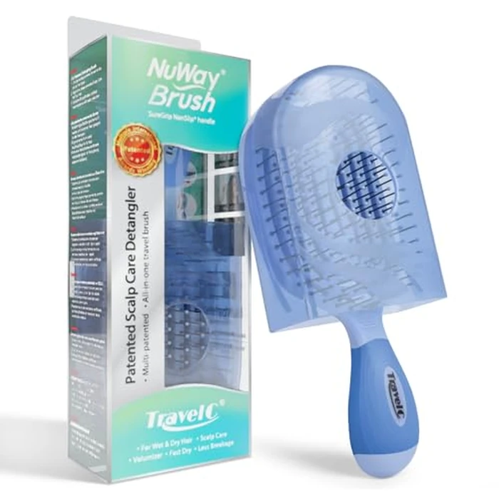 NuWay 4HAIR U.S. Patented Vented TravelC for All Hair Types is Hair Dryer Safe (Baby Blue) by NuWay 4Hair - Image 1