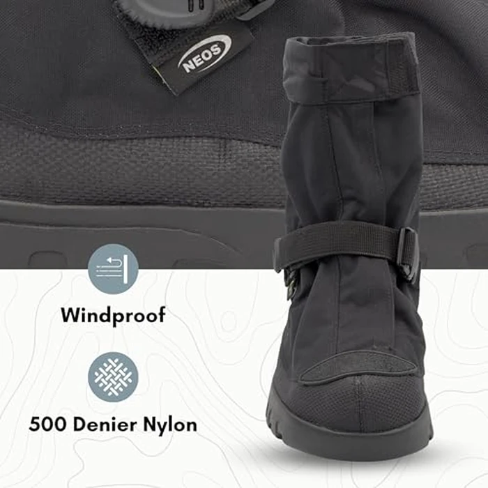 NEOS 10" Voyager Nylon All-Season Overboots, Black, Size XXXL, Wind Resistant and Waterproof Boot Covers, Lightweight, Comfortable Fit, Ultra-Aggressive Tread by NEOS - Image 5