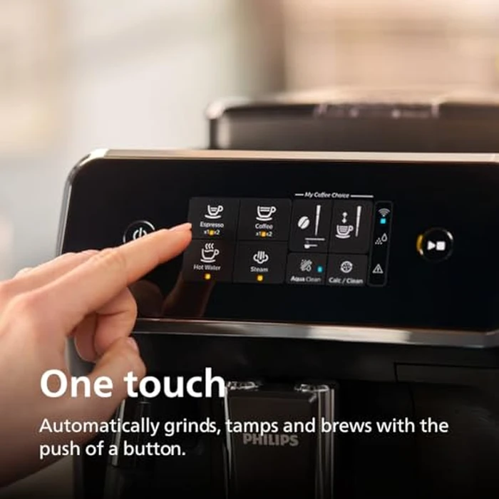 Philips 2200 Series Fully Automatic Espresso Machine, Classic Milk Frother, 2 Coffee Varieties, Intuitive Touch Display, 100% Ceramic Grinder, AquaClean Filter, Aroma Seal, Black (EP2220/14) by Philips - Image 3
