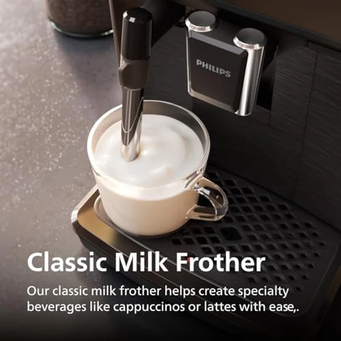 Philips 2200 Series Fully Automatic Espresso Machine, Classic Milk Frother, 2 Coffee Varieties, Intuitive Touch Display, 100% Ceramic Grinder, AquaClean Filter, Aroma Seal, Black (EP2220/14) by Philips - Image 4