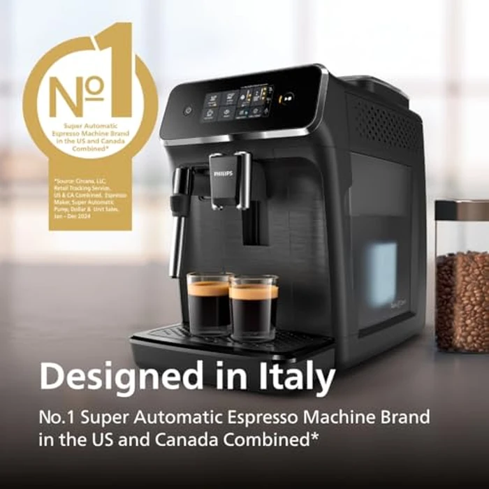 Philips 2200 Series Fully Automatic Espresso Machine, Classic Milk Frother, 2 Coffee Varieties, Intuitive Touch Display, 100% Ceramic Grinder, AquaClean Filter, Aroma Seal, Black (EP2220/14) by Philips - Image 7