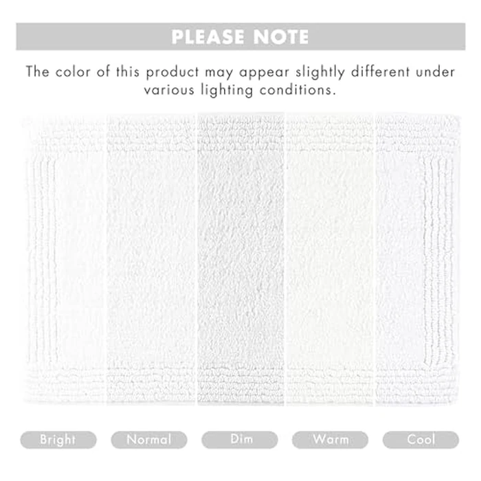 Madison Park Splendor Reversible 100% Cotton Tufted Bathroom Rug-3000 GSM Hotel Quality Luxurious Plush Medium Pile Bath Mat Absorbent, Quick Dry, Shower Room Décor, 24x44 White by Madison Park - Image 8