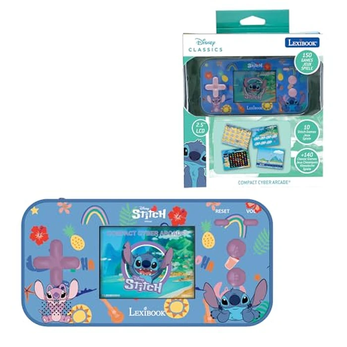 Lexibook - Disney Stitch - Compact Portable Cyber Arcade Console, 150 Games, LCD Colour Screen, Battery-Powered, JL2367D by LEXiBOOK - Used - Like New condition - US$30.39