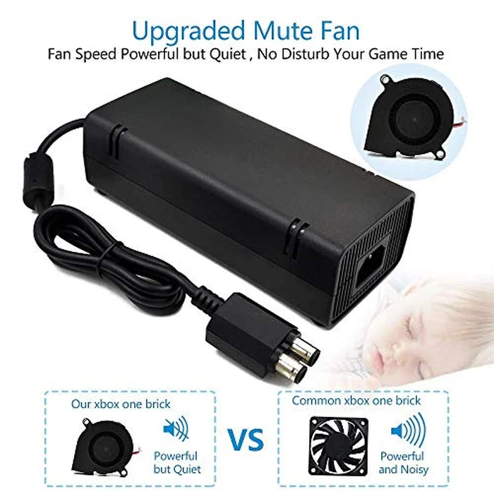 YUDEG Xbox 360 Slim Power Supply, Quiet AC Charger 100-240V Power Brick for Xbox 360 Slim ONLY by YUDEG - Image 2