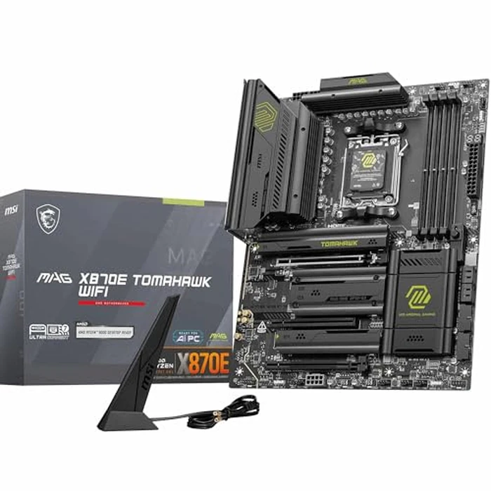 MSI MAG X870E Tomahawk WiFi Gaming Motherboard (AMD Ryzen 9000/8000/7000 Series Processors, AM5, DDR5, PCIe 4.0, M.2, SATA 6Gb/s, USB 3.2 Gen 2, HDMI/DP, Wi-Fi 6E, Bluetooth 5.3, 2.5Gbps LAN, ATX) by MSI - Image 1