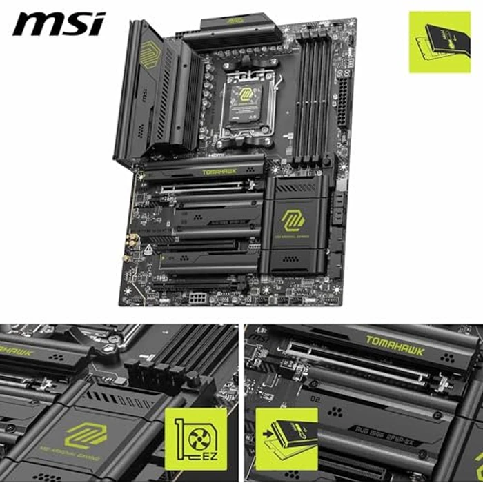 MSI MAG X870E Tomahawk WiFi Gaming Motherboard (AMD Ryzen 9000/8000/7000 Series Processors, AM5, DDR5, PCIe 4.0, M.2, SATA 6Gb/s, USB 3.2 Gen 2, HDMI/DP, Wi-Fi 6E, Bluetooth 5.3, 2.5Gbps LAN, ATX) by MSI - Image 4