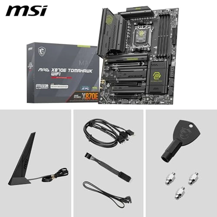MSI MAG X870E Tomahawk WiFi Gaming Motherboard (AMD Ryzen 9000/8000/7000 Series Processors, AM5, DDR5, PCIe 4.0, M.2, SATA 6Gb/s, USB 3.2 Gen 2, HDMI/DP, Wi-Fi 6E, Bluetooth 5.3, 2.5Gbps LAN, ATX) by MSI - Image 8