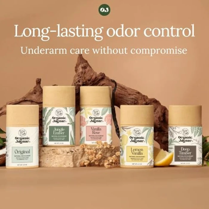 Organic Jaguar Aluminum Free Deodorant for Women and Men, 100% Natural Deodorant with Coconut Oil, Shea Butter, Baking Soda Free, Safe for Sensitive Skin, Long Lasting, Lemon Vanilla, 2 oz by Organic Jaguar - Image 6