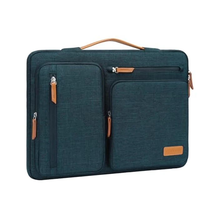 MOSISO 360 Protective Laptop Case 15 inch, 15 inch Laptop Sleeve Compatible with MacBook Air M5 M4 M3 M2 2026-2023, Dell XPS Plus, Side Open Carrying Case with 4 Zipper Pockets&Handle,Teal Green by MOSISO - Used - Good condition
