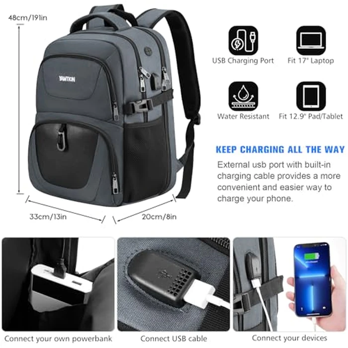 YAMTION School Bookbag,17.3 Inch Laptop Backpack for High School College Students Work Office Business by YAMTION - Image 7