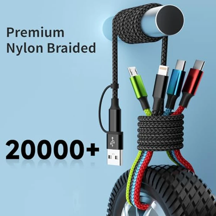 Firsting Travel Essentials 4 in 2 Multi Charging Cable, USB A/C Charging Cords with Dual Type-C, USB Cable Phone Charger Compatible with Most Cell Phones/Tablets and More (2Pack, 5FT) by Firsting - Image 7