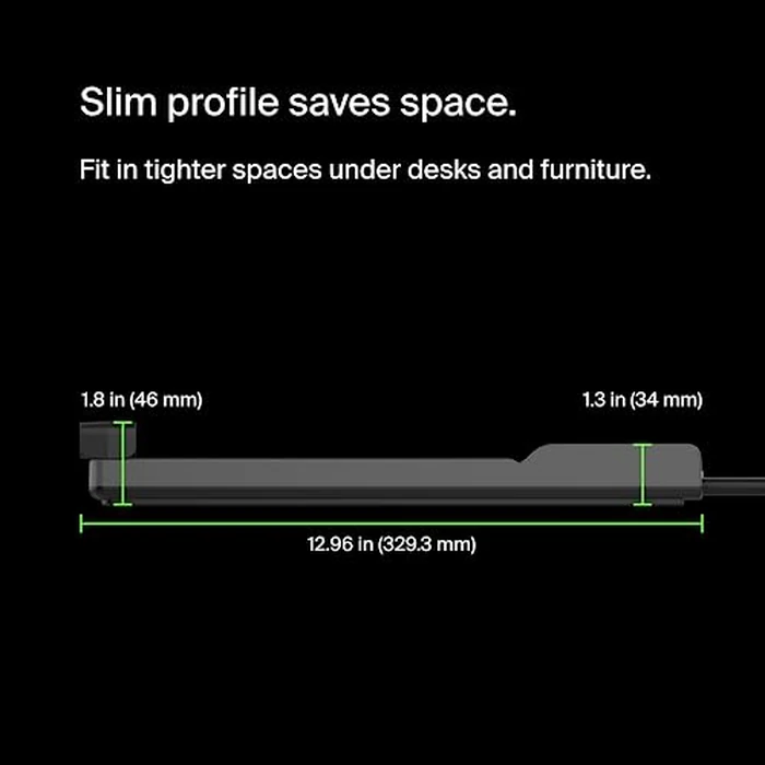 Belkin 12-Outlet Surge Protector Power Strip w/ 12 AC Outlets & 8ft Flat Plug, UL-Listed Heavy-Duty Extension Cord for Home, Office, Travel, Computer, Laptop, Charger - 3,940 Joules of Protection by Belkin - Image 5