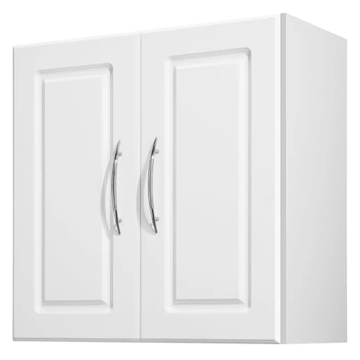 VEVOR Laundry Room Wall Cabinet, 2-Tier Wall Mounted Hanging Cabinet with Adjustable Shelf, Cupboard Storage with 2 Doors, for Kitchen, Bathroom, Laundry, 11.8 x 23.6 x 23.6 in (D x W x H), White by VEVOR - Used - Very Good condition - CA$112.67