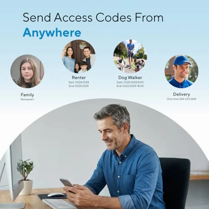 ULTRALOQ U-Bolt Pro WiFi Smart Lock with Door Sensor, 8-in-1 Keyless Entry Door Lock with Fingerprint ID, App Remote Control, Built-in WiFi Keypad Deadbolt, Auto Unlock, IP65 Waterproof, Easy Install by ULTRALOQ - Image 5